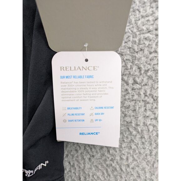 NWT Dolfin Women's size 26 Reliance Solid Black V-Back One Piece Style 111VB-790 - Picture 5 of 7